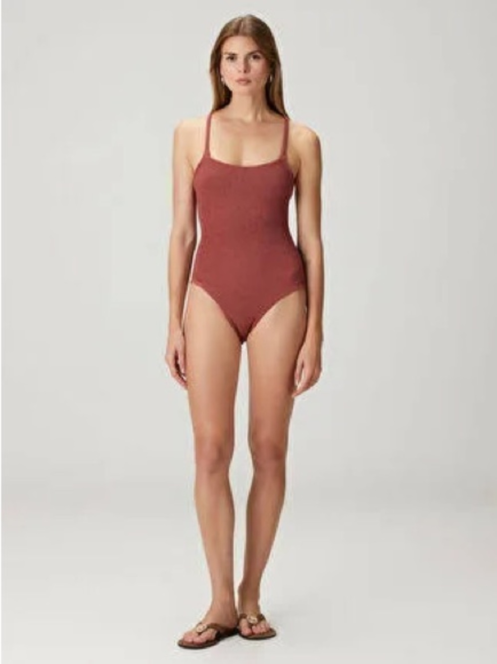 Hunza G Bette metallic rose One-Piece Swimsuit NWT - Picture 5 of 13